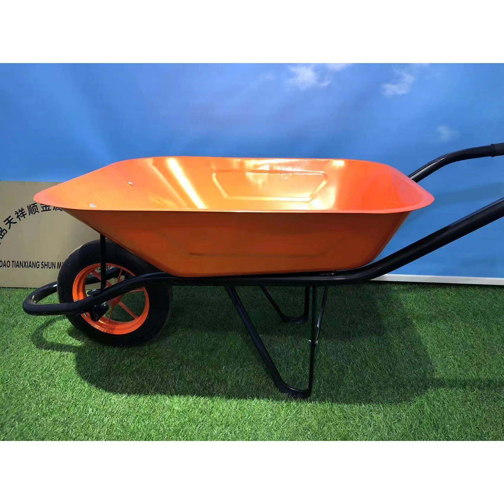 外贸建筑工地搬运工具独轮车拉砖拉水泥小推车农用花园推土车