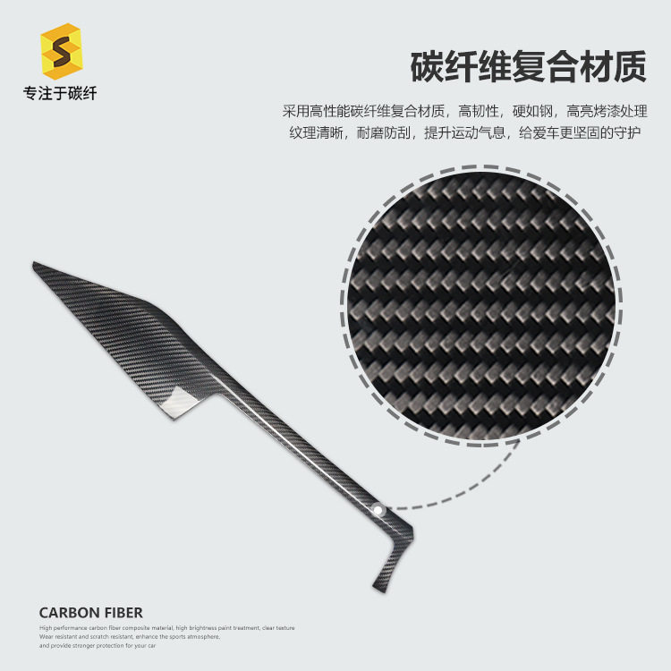 跨境适用于宝马3系F30F31F32F33F36多媒体面板右肽碳纤维装饰贴