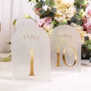 工厂直销亚克力1-10婚礼席位卡餐厅宴会桌号牌台卡磨砂婚宴桌牌