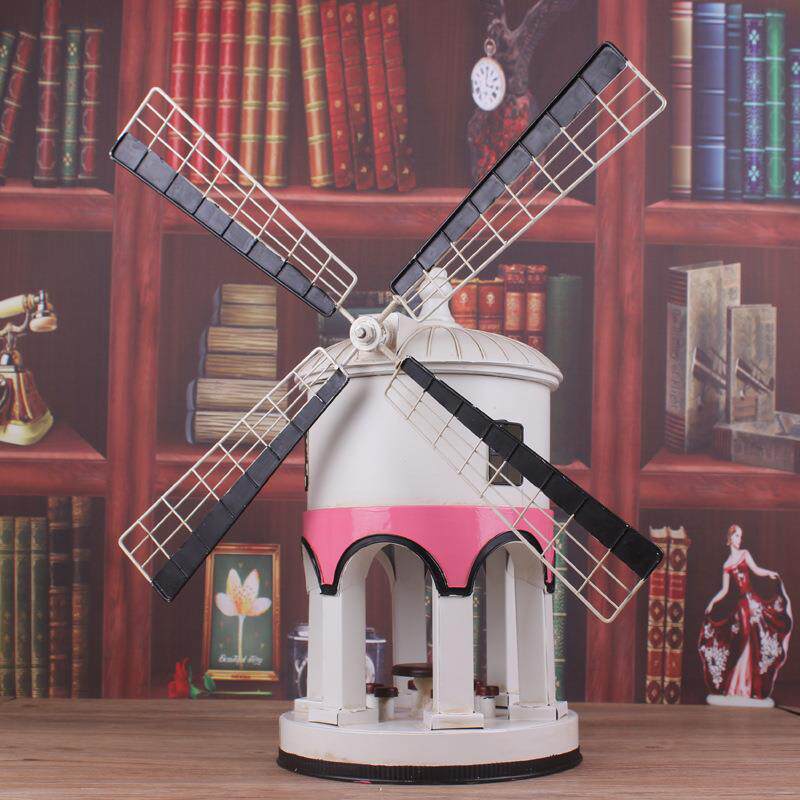 创意家居金属工艺品欧式客厅装饰摆件荷兰风车模型桌面摆设