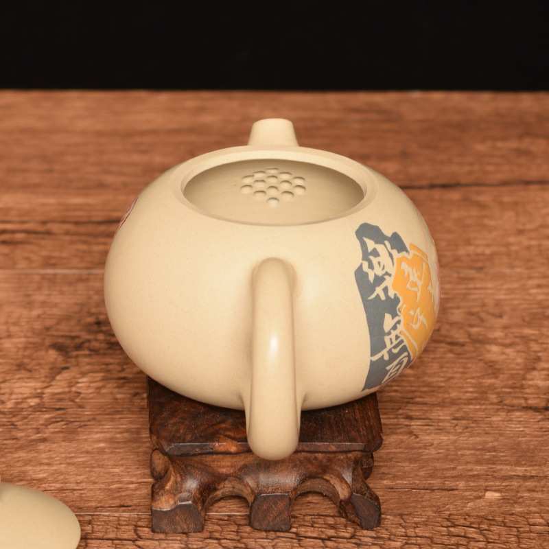 ?云南建水紫陶茶壶全手工白泥彩填壶阴刻阳填泡茶单壶非陶瓷紫