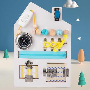 蒙氏教具早教益智开锁玩具宝宝蒙台蒙特梭利桌面游戏忙碌板