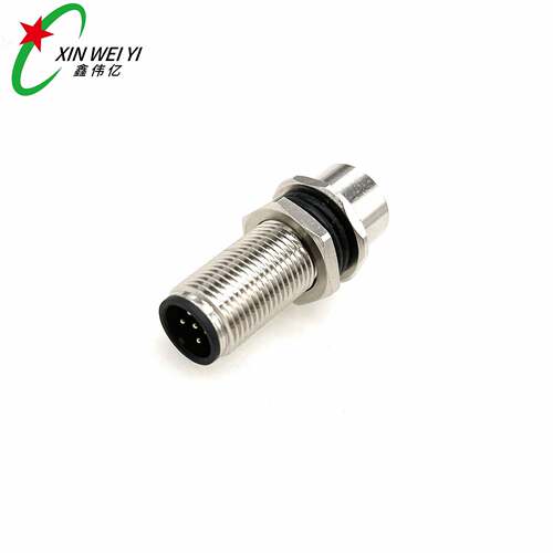 m12公母座连接器面板式安装公头转母头IP67防水插头高防水性能