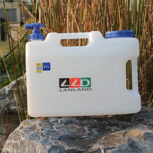 LANLAND21L户外饮用水四方水桶车载储水桶PE加厚装水