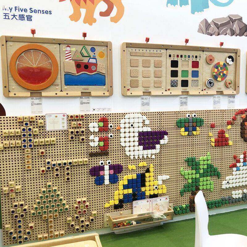 贝思德STEMWALL活动墙百变插孔墙面玩具幼儿园益智构建积木洞洞墙