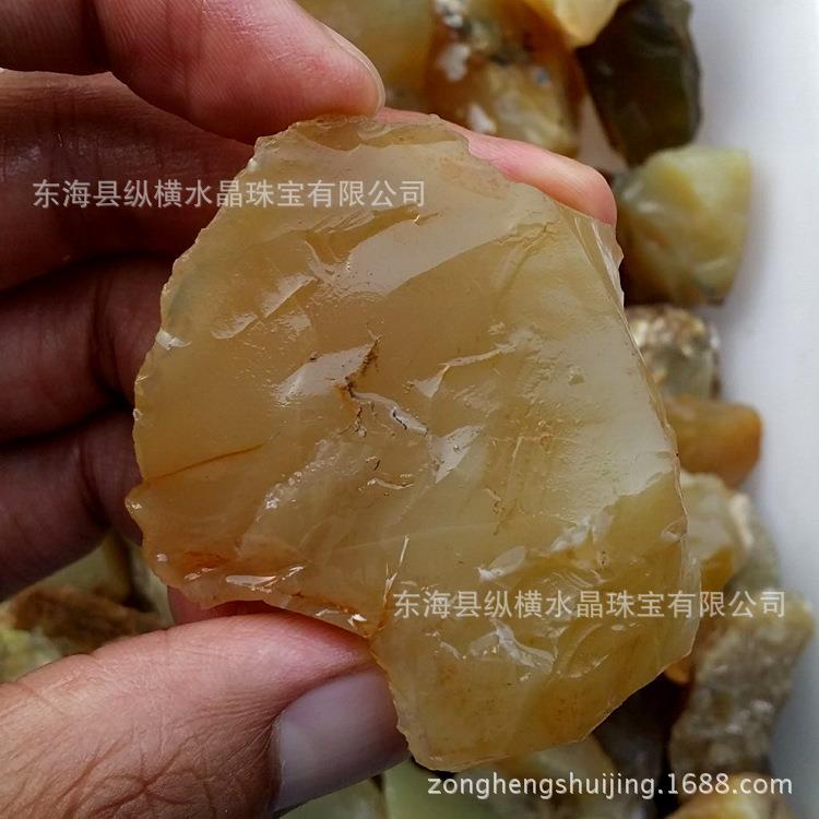 蛋白石原石黄澳宝毛料一千克价