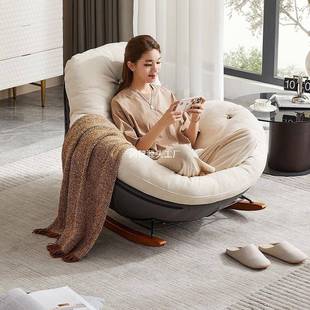 蛋壳椅北欧风摇摇椅懒人沙发阳台客厅卧室可躺可睡企鹅椅雪橇椅
