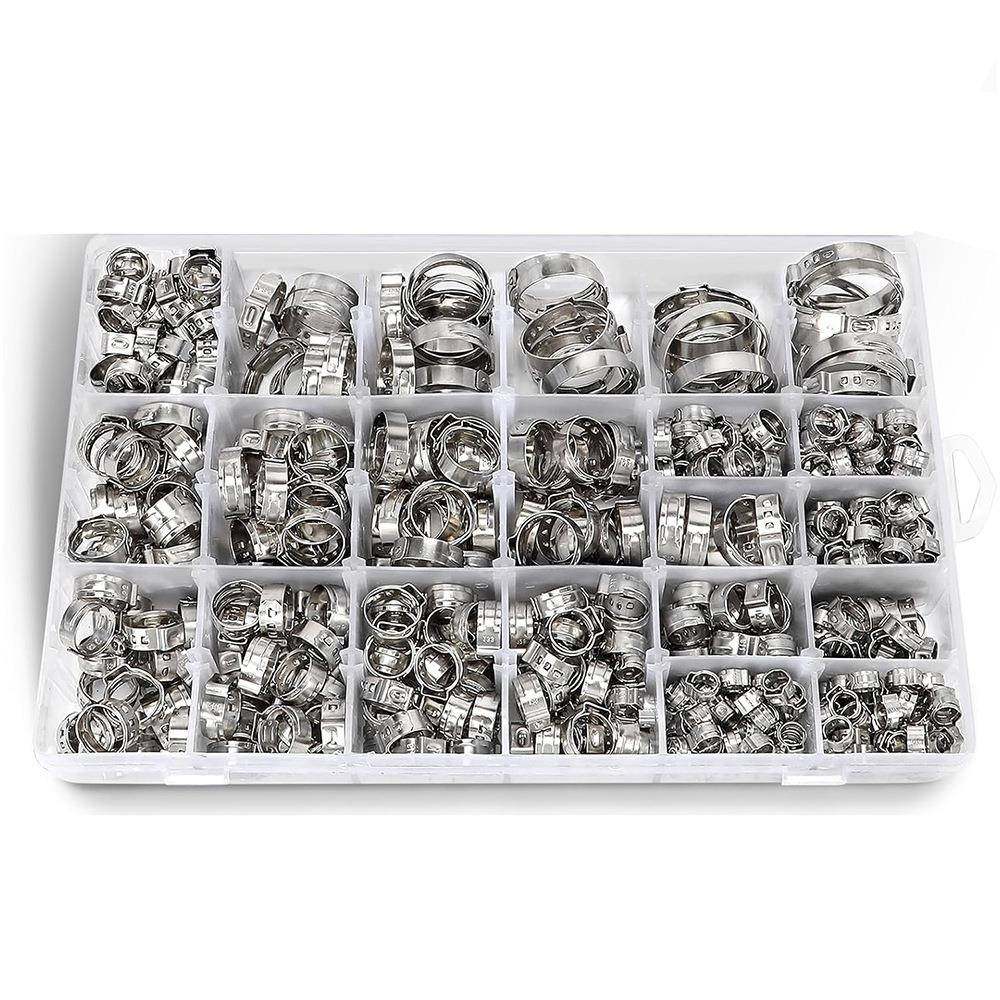 600pcs盒装304不锈钢快速固定,卡箍喉箍抱箍管卡组合套装
