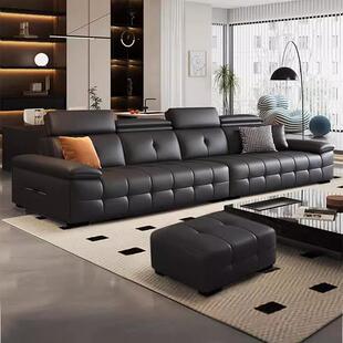 意式极简新款劳伦斯真皮沙发头层轻奢简约现代小户型客厅直排