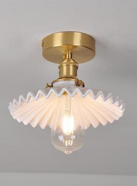 百褶裙过道灯楼梯灯玄关灯走廊灯现代简约卧室吸顶灯led全铜灯饰