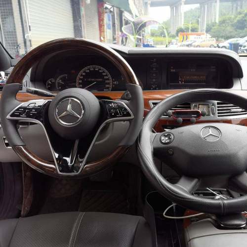 适用奔驰s级方向盘改装s350桃木方向盘总成W221S300S400S500s600