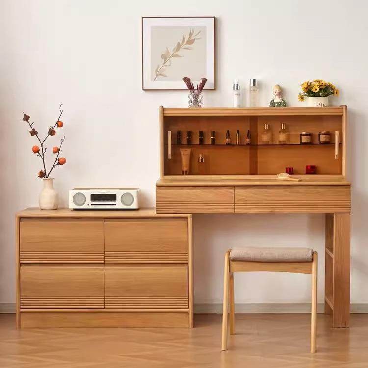 北美黑胡桃实木梳妆台现代简约樱桃木橡木原木卧室斗柜一体化妆桌,纺织面料/辅料/配套,纺织机械配件,淘宝优惠券,粉丝福利购,淘宝优惠卷