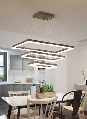 餐厅吊灯北欧轻奢现代简约办公室长条灯前台吧台饭厅LED灯具