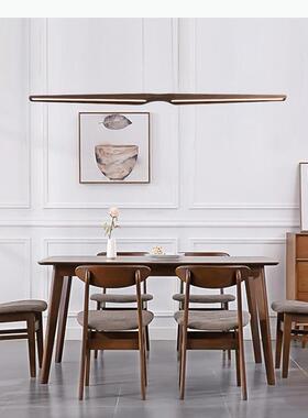 黑胡桃色创意实木餐吊灯简约北欧餐厅吧台办公室北欧led长条餐室