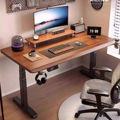 实木电动升降桌智能学习桌办公桌子电脑桌电竞桌家用可升降工作台