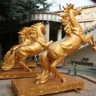 户外仿真玻璃钢马雕塑园林公园景观摆件小品玻璃纤维动物道具造型