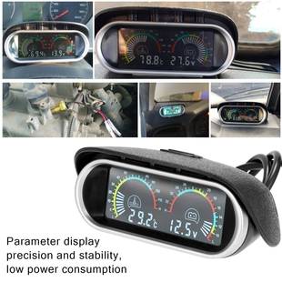 12V24V液晶汽车数显联体卧式 油压计燃油电压表电压表2合1通用