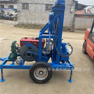 22马力水井钻机牵引式快速民用新型电动钻井机柴油液压家用钻井机