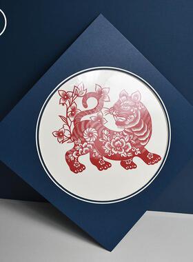 5YA1剪纸装裱框卡纸相框学生刻纸作品展示纸框简易方圆形画