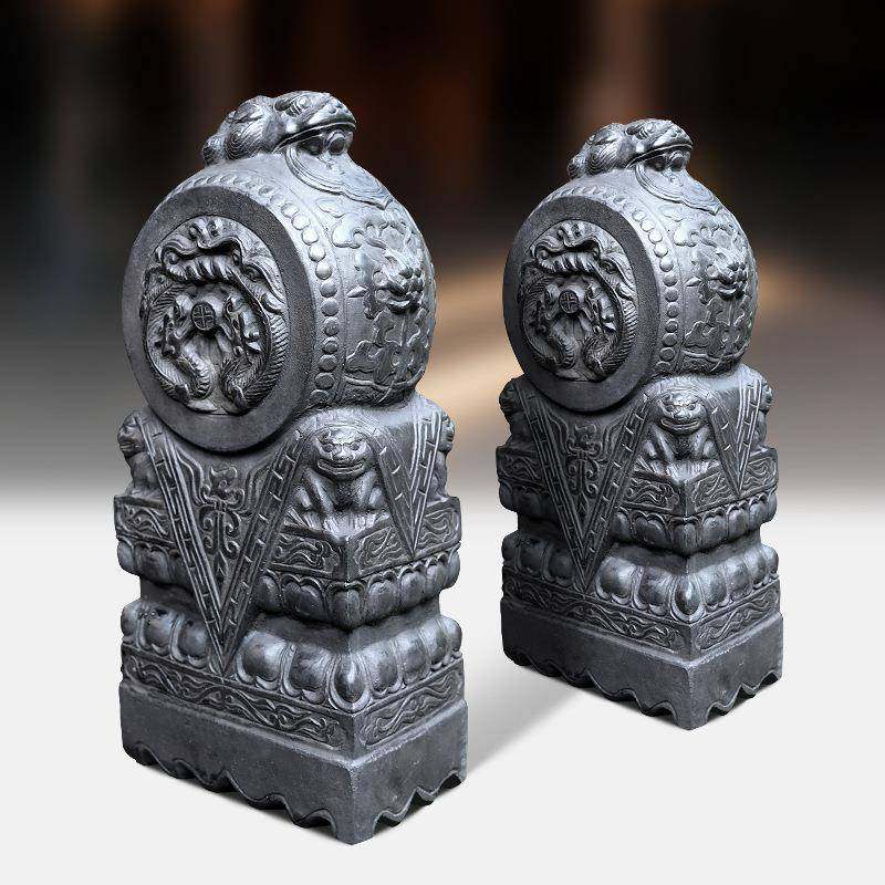 中式仿石雕石鼓门墩别墅庭院大门口抱鼓石一对装饰摆件,纺织面料/辅料/配套,纺织机械配件,淘宝优惠券,粉丝福利购,淘宝优惠卷