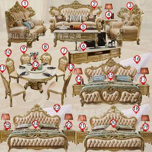 欧式真皮沙发组合客厅全屋套装高端别墅奢华大气欧美高档豪华新款