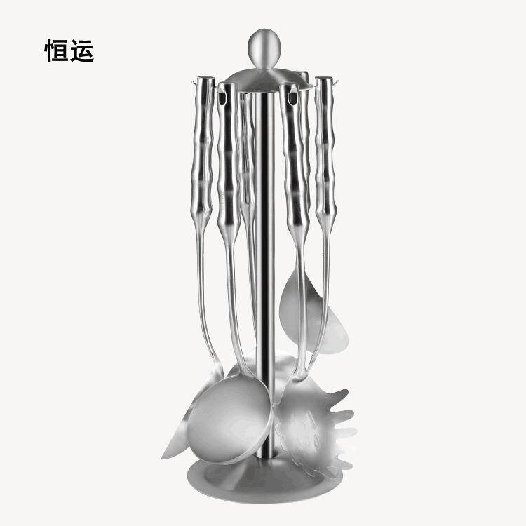 304烹饪铲勺不锈钢厨具竹节空心柄厨具套装厨房用具
