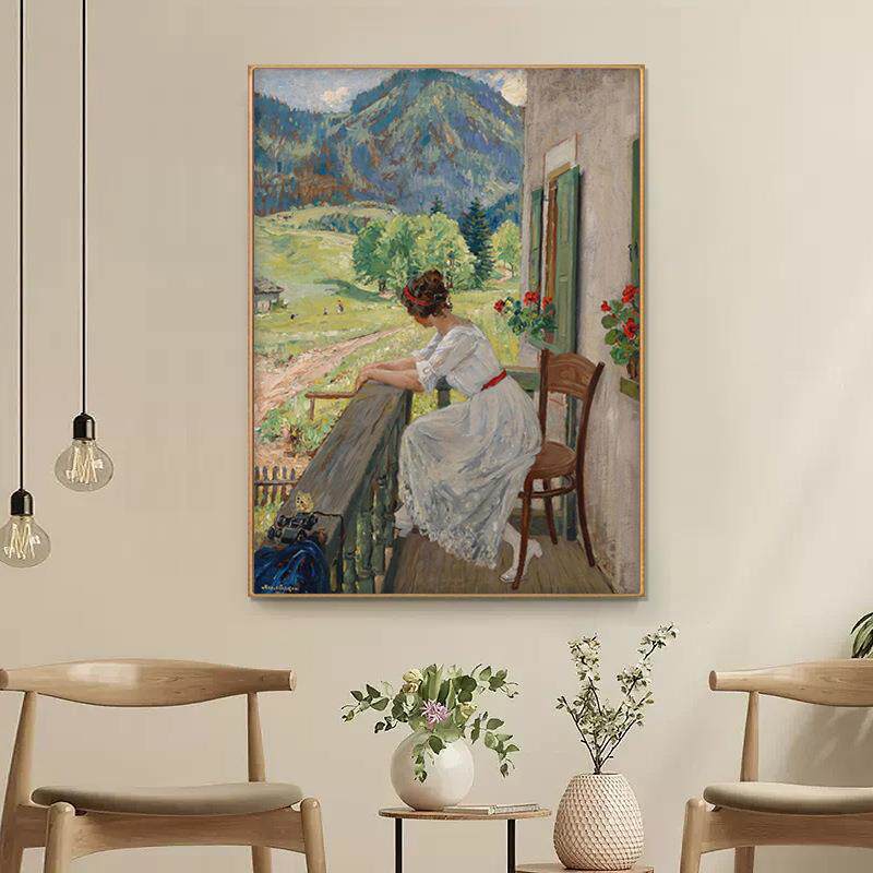 马蒂斯装饰画女孩挂画欧式风景花卉油画复古小众艺术壁画客厅卧室