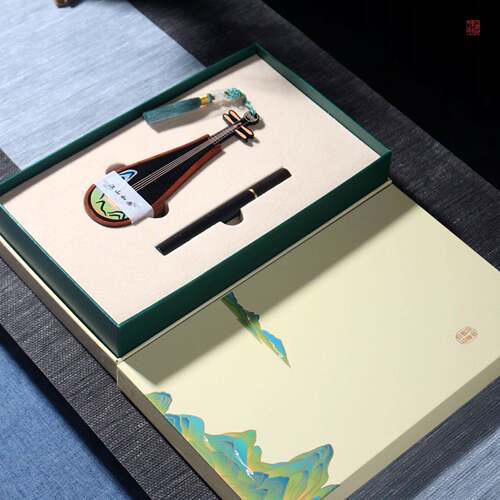 木质创意江山如画琵琶盘香盒卧香盒点香器香礼套装中国风文创香具