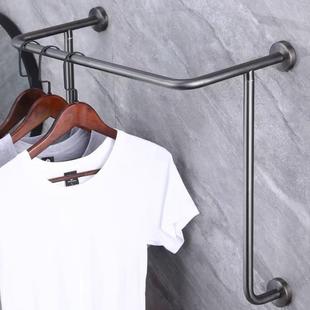 酒店毛巾杆不锈钢挂衣杆宾馆民宿淋浴房服装店可放挂衣架晾衣架
