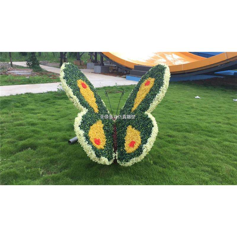 动物绿雕仙鹤牛蝴蝶音乐人植物雕塑卡通小鹿仿真绿雕直销