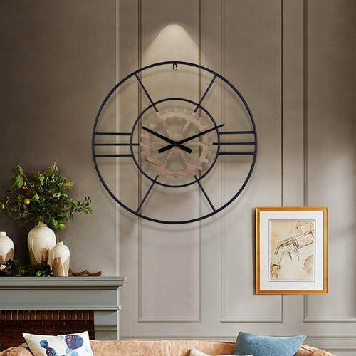 热卖铁艺挂钟现代家居玄关装饰简约欧式轻奢时钟