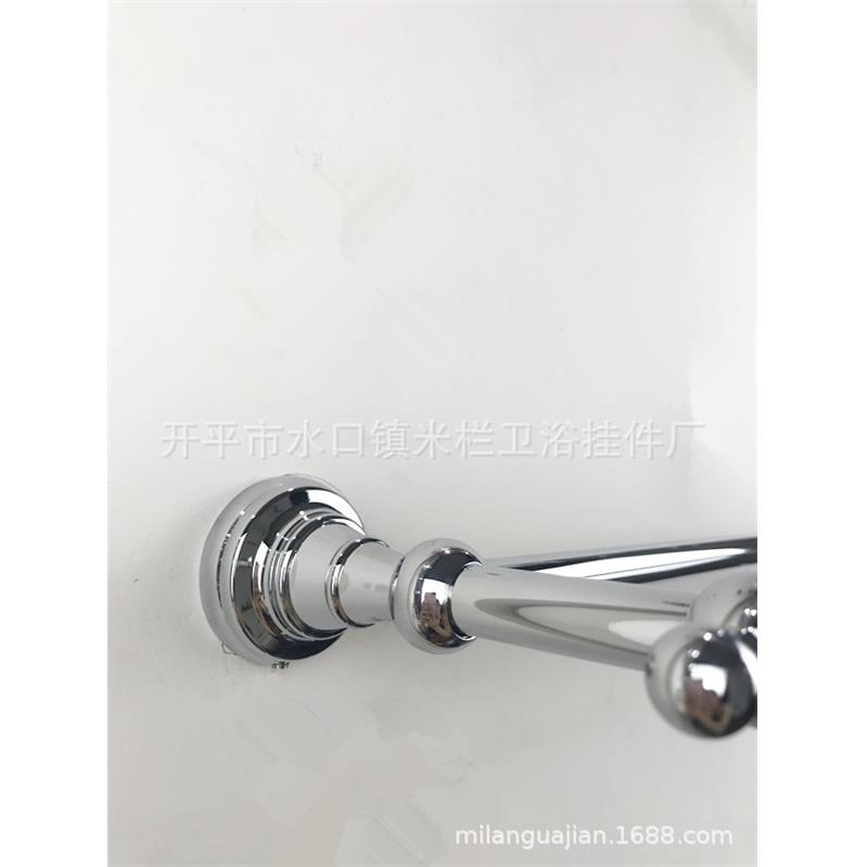欧式银色复古双杆毛巾架毛巾杆浴巾架五金浴室挂件