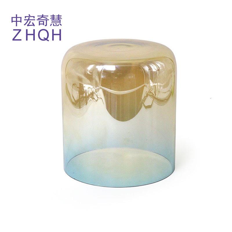 香槟色、青色渐变水晶歌唱碗音乐钵打击乐器瑜伽减压愈合歌唱碗