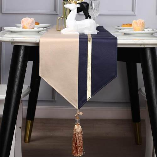 桌旗现代简约北欧长条餐桌布美式床旗床尾巾中式茶几布茶旗茶台布
