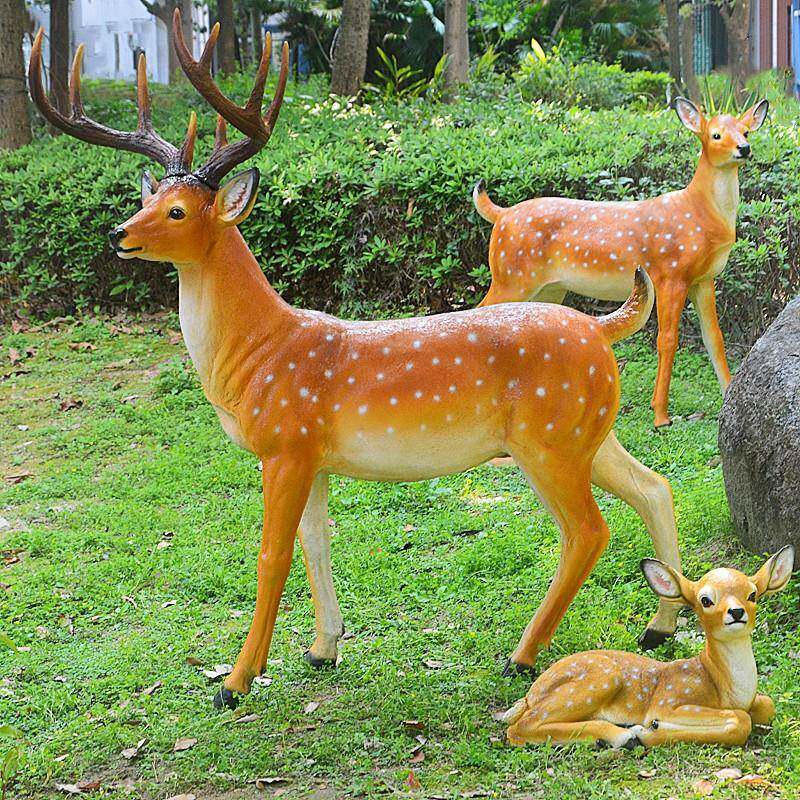花园庭院装饰品梅花鹿摆件景观雕塑造景工艺品商场民宿美陈园林