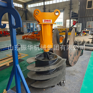 挖机改装桩帽成型器 打桩扩孔钻头柱塞马达挖改螺旋钻桩帽取土器