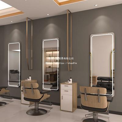 美面ZMV发镜子发廊落挂地理发店镜台网红D带灯LE单发光墙智能镜