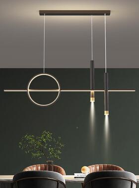 约现代铁艺客厅餐性厅吧圆台47556吊灯个创意圈长条黑色家用餐简