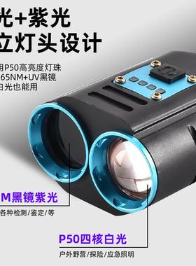 紫光灯紫外线手电筒双光源大功率荧黑镜36TLJ5烟nm酒防伪光鉴蜜蜡