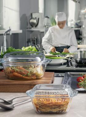 帕莎帕专热琦蒸蛋泡面碗家用大玻璃碗带微波炉COJ用耐容器汤盖碗