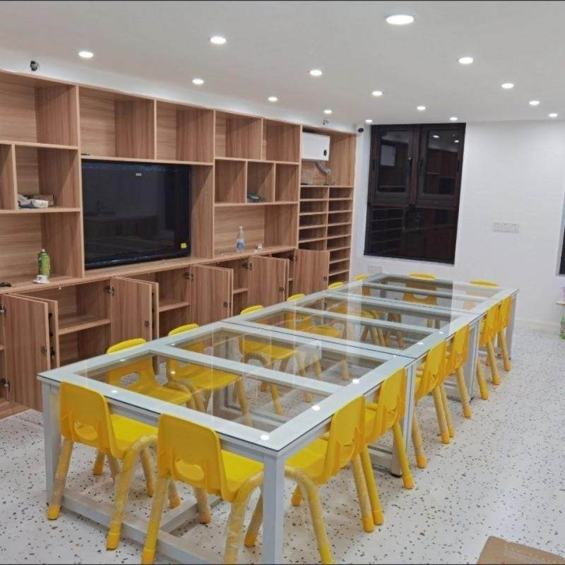 学生绘画桌学习幼桌彩绘工书法AVY桌儿学习桌儿园手画画童桌玻璃