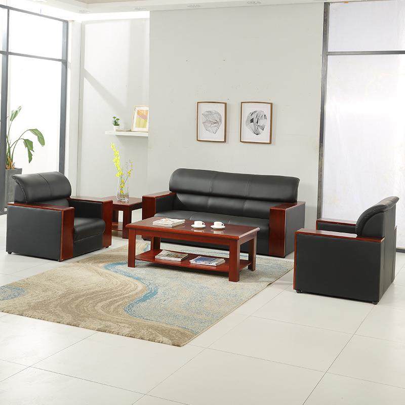 办公沙发约会客多接待016商务三人小位型办公室简现代茶几组合功
