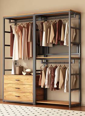 钢木衣柜DIJ卧室家用转衣帽间子衣橱结架实耐用开放角式组装金属