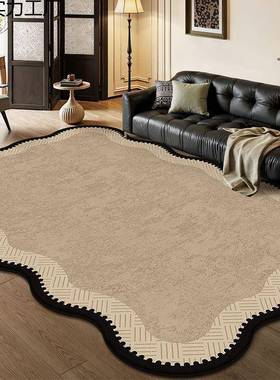 厚法式QSV复古客厅地沙毯发卧室地垫免洗打理加免可擦耐脏异形防