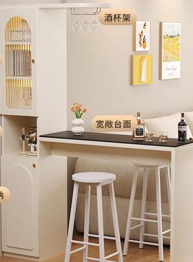新玄QKA款奶油风吧台桌家用客隔断柜一餐厅酒柜加厚厅体柜子靠墙