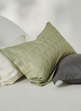 长绒棉提花枕套一对装素色红大全棉纯棉头被套四人件套MEV单双床