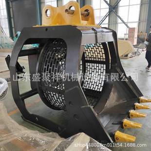 厂直销筛分斗GYM0k挖机旋分转筛破碎挖家斗2吨大型粉碎斗
