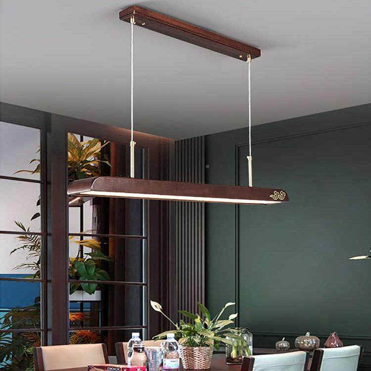 乌檀木全餐铜厅吊灯中式胡餐桃木色极新简一字灯长条83501吧台茶,家装灯饰光源,智能吊灯,淘宝优惠券,粉丝福利购,淘宝优惠卷