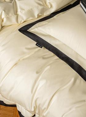 FDT轻风裸纯色00S贡缎长绒棉四件套奢被套全棉睡床单1笠床上用品1