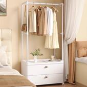 衣服家用挂衣帽架落地卧室床移动带床边衣服收易见详情纳架简头可